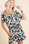 BiBi Gradation Leopard Soft Knit V-neck Romper