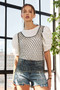 ADORA Beads Accent Fishnet Tank Top