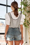 ADORA Beads Accent Fishnet Tank Top
