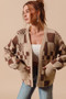 SO ME Checkered Open Front Cardigan with Pockets