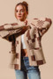 SO ME Checkered Open Front Cardigan with Pockets