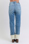 Judy Blue Full Size High Waist Shearling Cuff Straight Plus Size