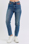 Judy Blue Full Size HW Plaid Patch Slim Fit Jeans Plus Size