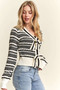 ADORA Bow Tie Stripe Sweater Top