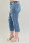 Judy Blue Full Size High Waist Destroy Crop Wide Leg Jeans Plus Size