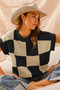 SO ME Check Plaid Casual Sweater Top