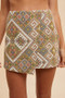 Annie Wear Ethic Woven Jacquard Wrap Mini Skirt