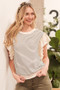 Lime 'N' Chili Striped Contrast Ruffle Detail Sleeveless Top