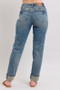 Judy Blue Full Size Mid Rise Vintage Wash Double Roll Cuff Boyfriend Jeans Plus Size