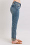 Judy Blue Full Size Mid Rise Vintage Wash Double Roll Cuff Boyfriend Jeans Plus Size
