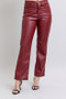 Judy Blue Full Size High Waist Tummy Control Faux Leather Straight Pants Plus Size