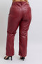 Judy Blue Full Size High Waist Tummy Control Faux Leather Straight Pants Plus Size