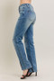 Judy Blue Full Size High Waist Vintage Wash Front Seam & Slit Straight Plus Size