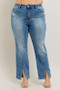 Judy Blue Full Size High Waist Vintage Wash Front Seam & Slit Straight Plus Size