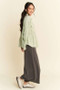 Davi & Dani Garment Washed Jacquard Button Front Shirt