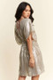 Davi & Dani Sequin Plunge Neck Knot Cut Out Tie Back Party Dress