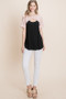 BOMBOM Chic Leopard Contrast Cutout Top