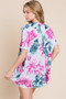 BOMBOM Floral V-Neck Short Sleeve T-Shirt