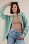 VERY J Mineral Washed Gauze Button Down Shirt