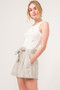 And The Why Linen Blend Striped Flowy Shorts