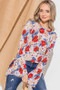 And The Why Floral Printed Bell Sleeve Casual Top