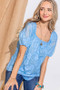 And The Why Daisy Floral Detail Square Neck Blouse