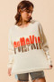 SO ME Contrast Sequin Pumpkin Slogan Sweater Top