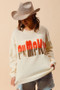 SO ME Contrast Sequin Pumpkin Slogan Sweater Top