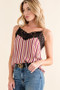 And The Why Stripe Print with Lace Cami