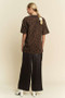Davi & Dani Crinkled Textured Wide Leg Pants