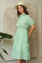 Davi & Dani Checkered Puff Sleeve Tiered Shirt Dress