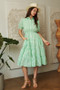 Davi & Dani Checkered Puff Sleeve Tiered Shirt Dress