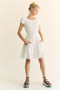 Davi & Dani Crossed Back Short Sleeve Dress with Pockets