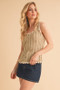Aemi+Co Distressed Detail Round Neck Knit Tank