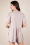 VERY J Two Tone Ribbed Knit Comfy Casual Romper