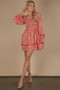 VERY J Printed Smocked Chest Boho Mini Dress