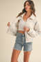 MABLE Floral Embroidered Fleece Teddy Jacket