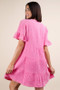 VERY J Plus Size Mineral Washed Woven Mini Dress