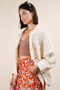 VERY J Plus Size Dolman Sleeve Button Down Gauze Shirt