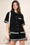 VERY J Crinkled Woven Shirt Top & Shorts Set
