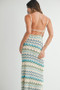 MABLE Lightweight Pointelle Chevron Knit Maxi Dress