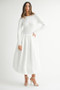 MABLE Ribbed Poplin Mix Midi Sweater Dress