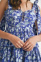 MABLE Floral Print Shoulder Tie Layered Mini Dress