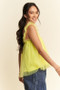 Davi & Dani Shirred Ruffle Strap Tulle Babydoll Top