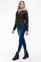 YMI Removable Faux Layered Multi-Pocket Jacket with Fuzzy Hood