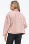 How Dare U Drawstring Hem PU Leather Zip Up Jacket
