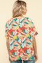 Haptics V Neck Drop Shoulder Hawaiian Woven Top