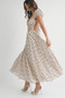MABLE Floral Print Puff Sleeve Gathered Midi Dress