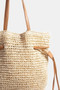 Fame Faux Leather Straps Braided Tote Bag