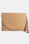 Fame Stitch Detailed Straw Crossbody Bag